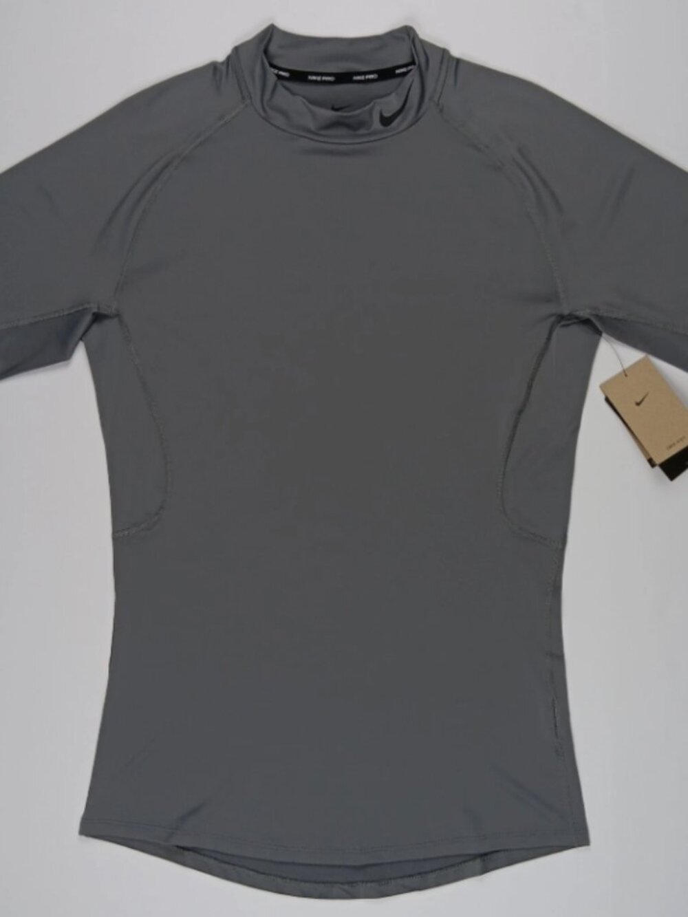Nike Pro Dri-FIT Men's Long Sleeve Mock Neck Training Shirt XL Gray Black...